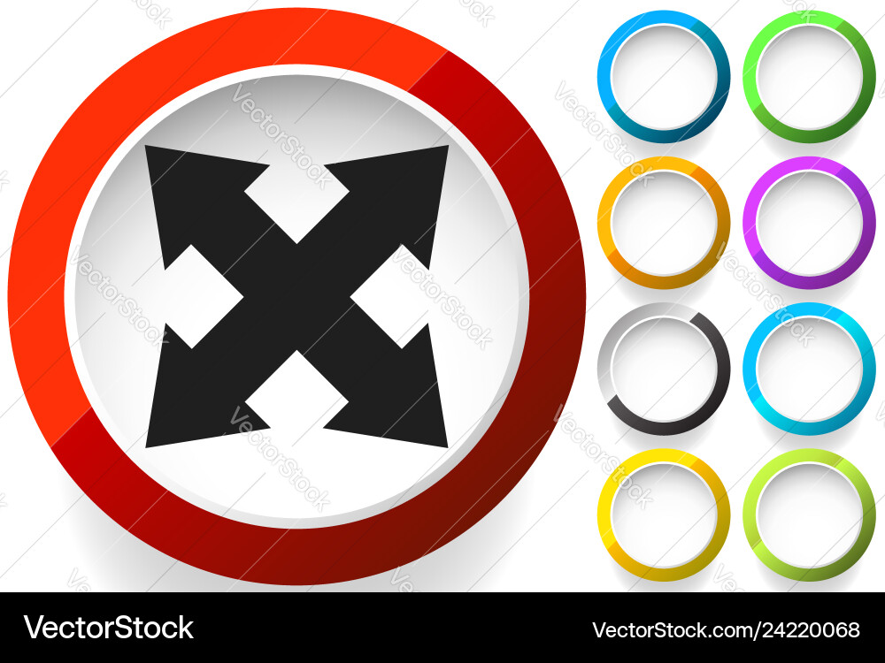 4-way arrow as expand resize adjustment alignment 4-way arrow as expand resize adjustment alignment vector image