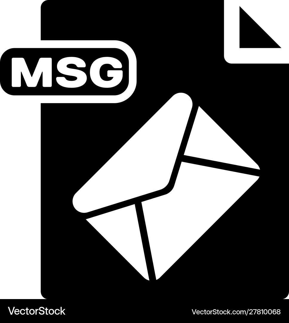 Black msg file document download button icon Black msg file document download button icon vector image