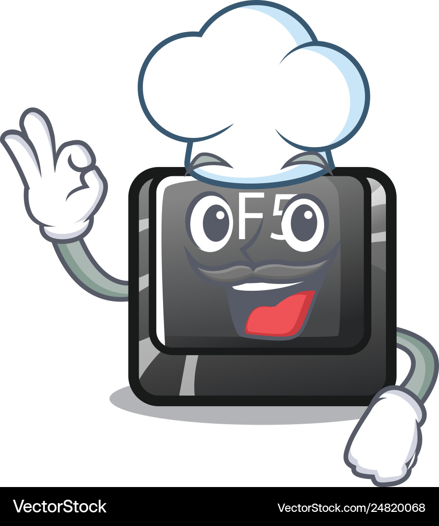 Chef f5 installed on mascot computer vector image