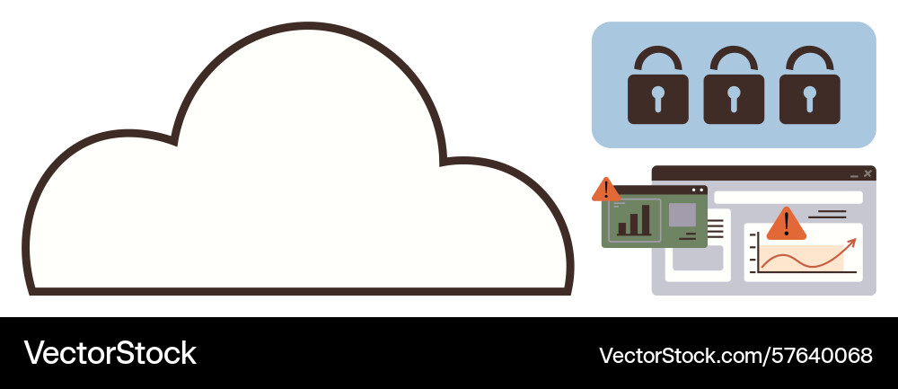 Cloud computing security with data analytics Cloud computing security with data analytics vector image