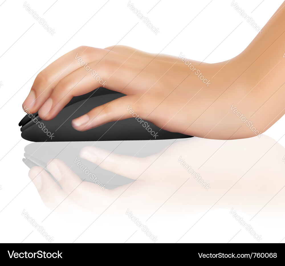 Computer mouse with hand vector image