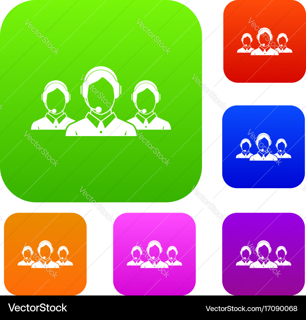 Customer support operators set collection Vector Image