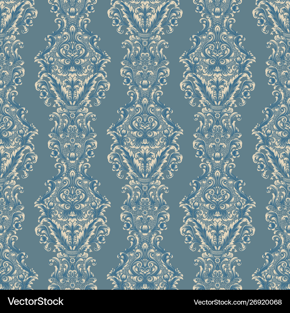 Damask seamless pattern background Royalty Free Vector Image