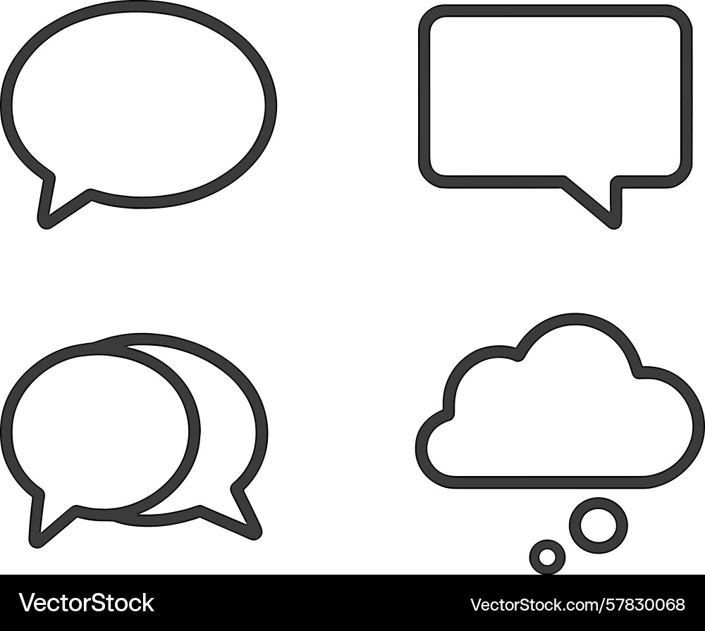 Different styles of speech and thought bubbles Different styles of speech and thought bubbles vector image