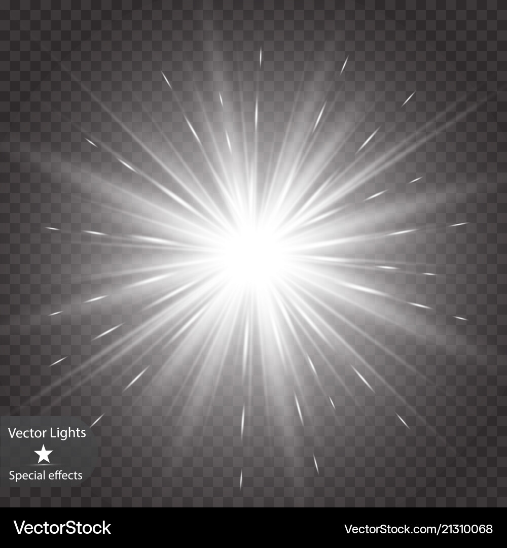 Glow light effect starburst with sparkles Glow light effect starburst with sparkles vector image
