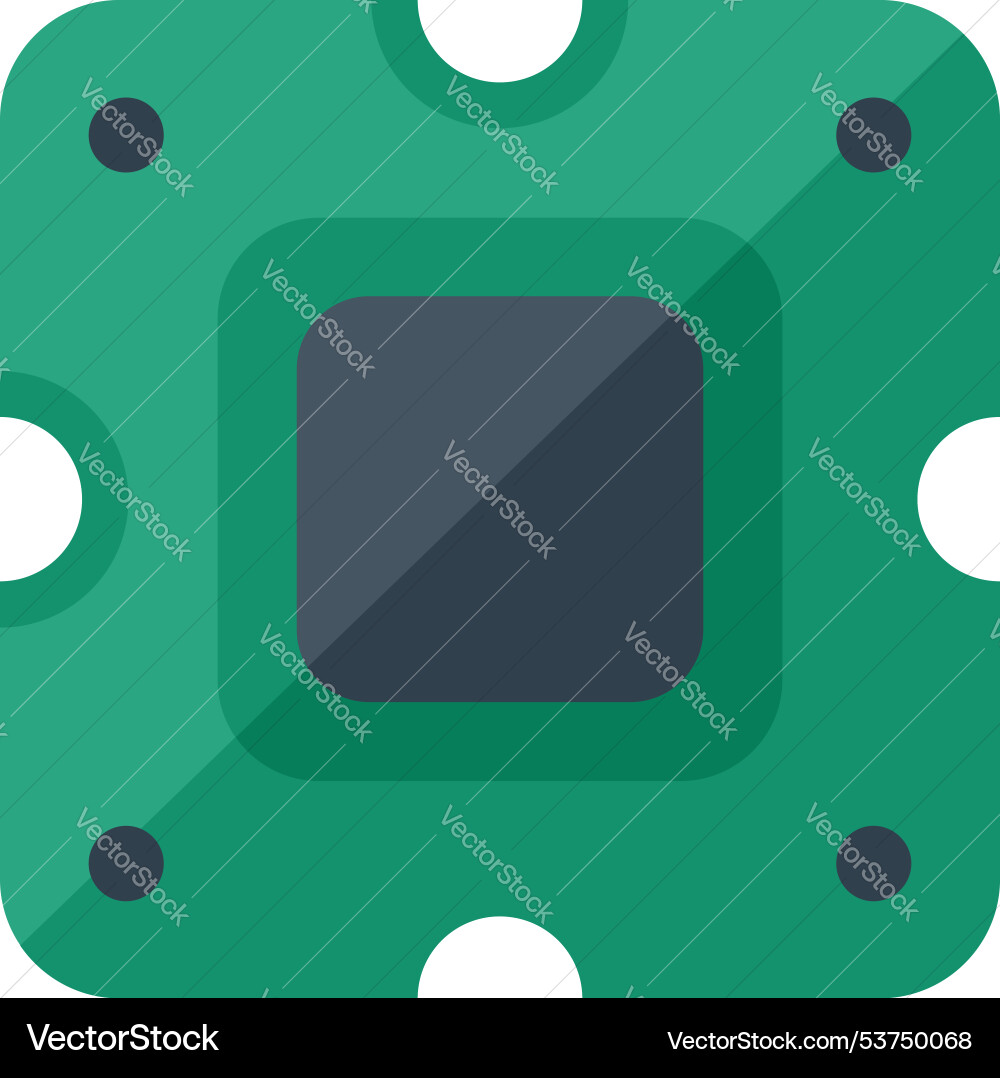 Green computer chip representing processing power Green computer chip representing processing power Vector Image