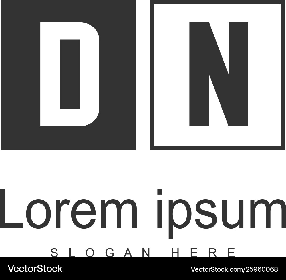 Initial dn logo template with modern frame Vector Image