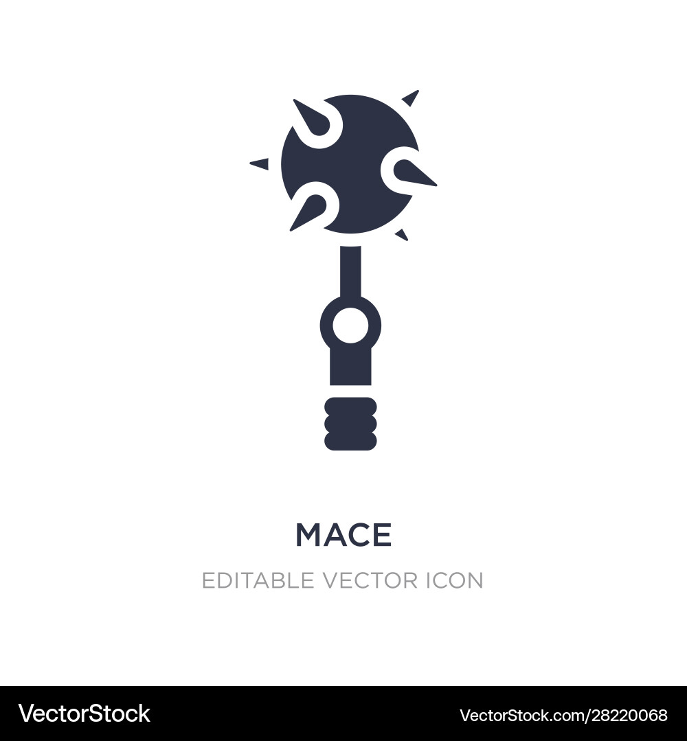 Mace icon on white background simple element from Mace icon on white background simple element from vector image