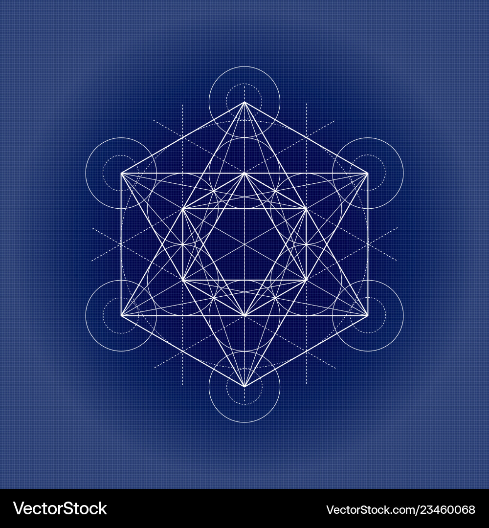 Metatrons cube sacred geometry Metatrons cube sacred geometry vector image