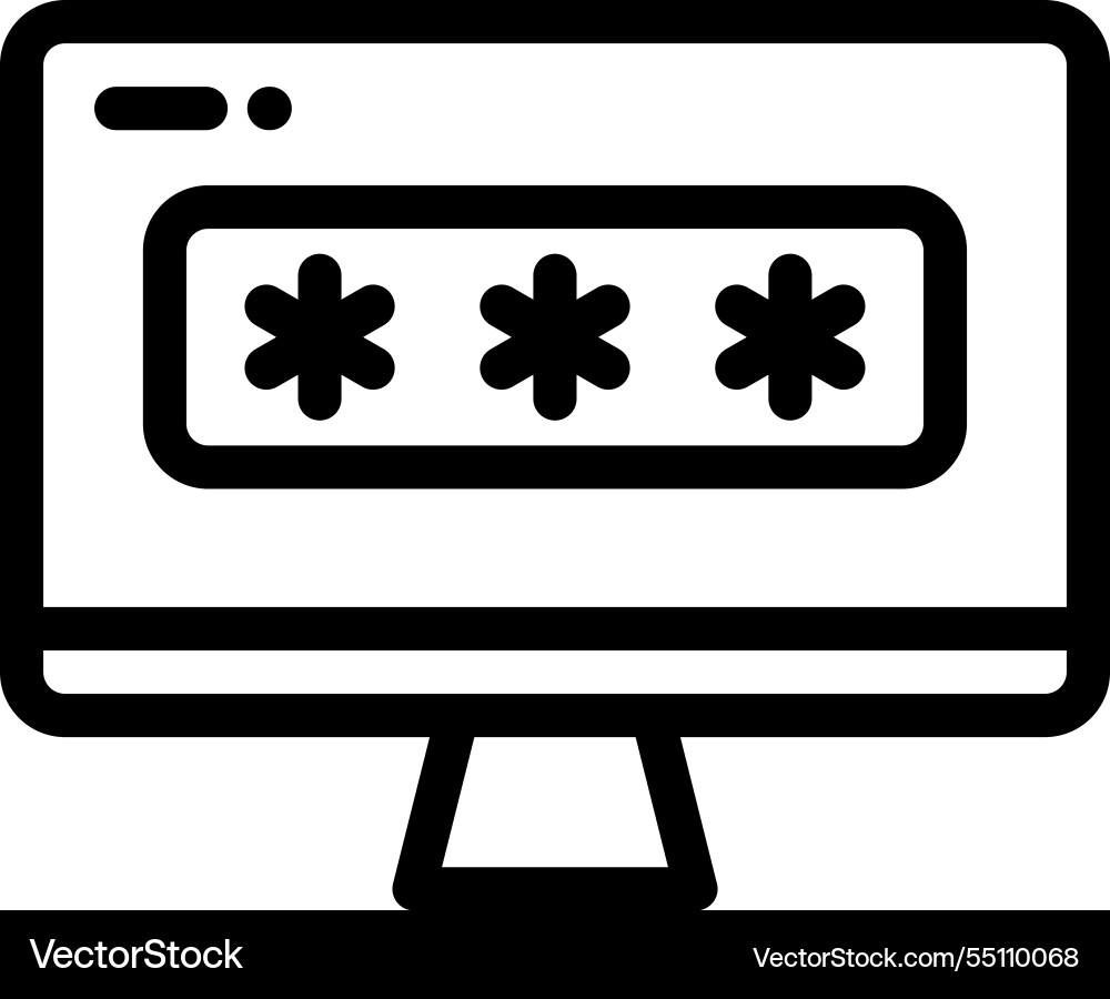 Monitor icon thin linear style design isolated Monitor icon thin linear style design isolated vector image