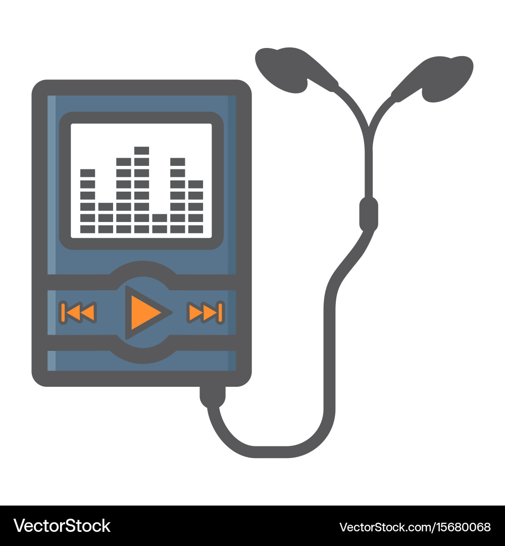 Music player colorful line icon mp and device Vector Image
