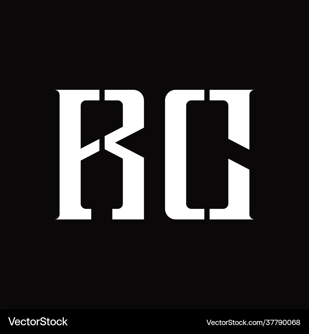 Rc logo monogram with middle slice design template Vector Image