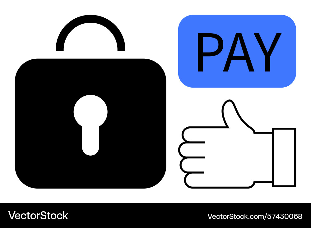 Secure payment concept with lock hand gesture Secure payment concept with lock hand gesture vector image
