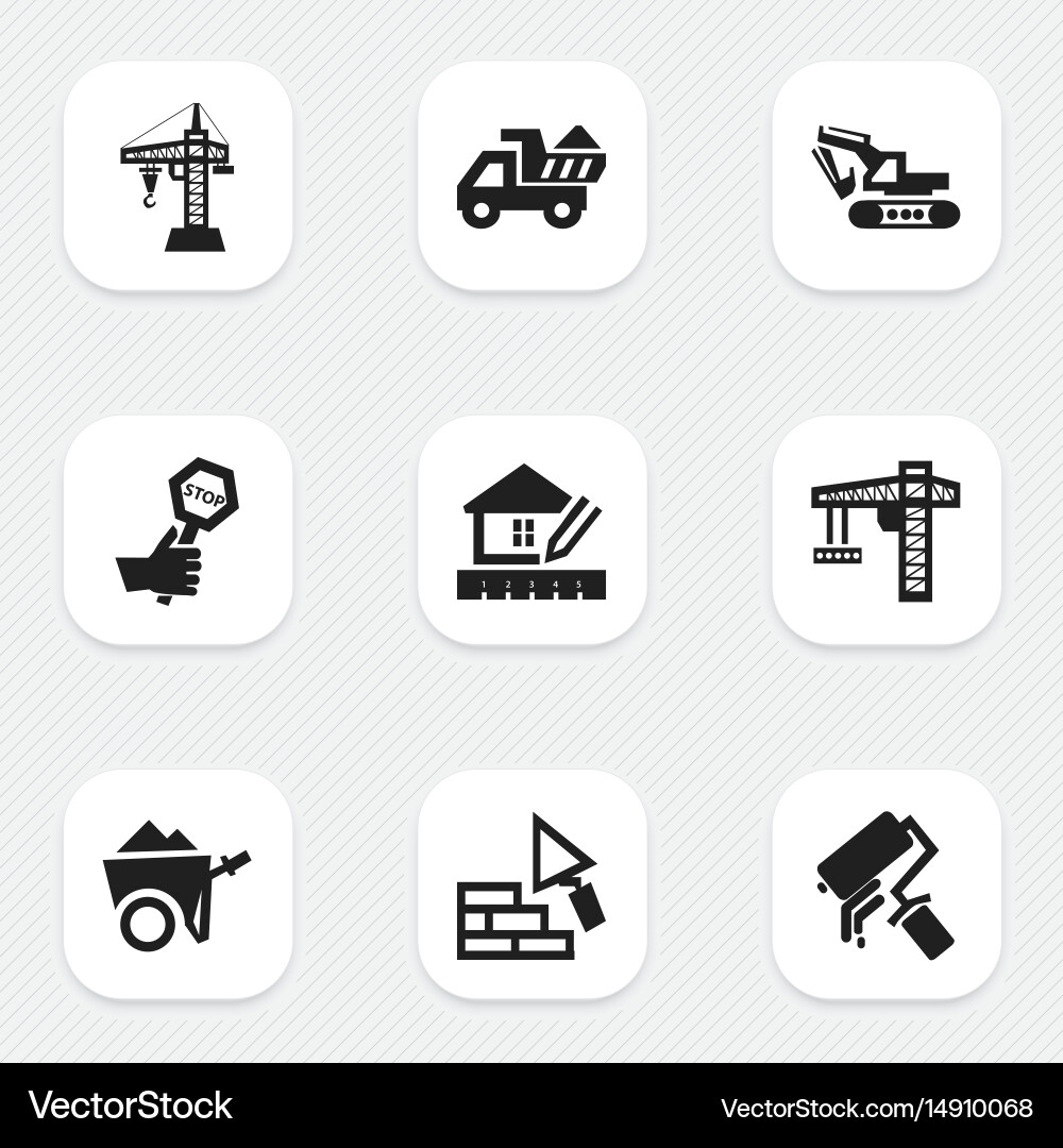 Set of 9 editable structure icons includes vector image