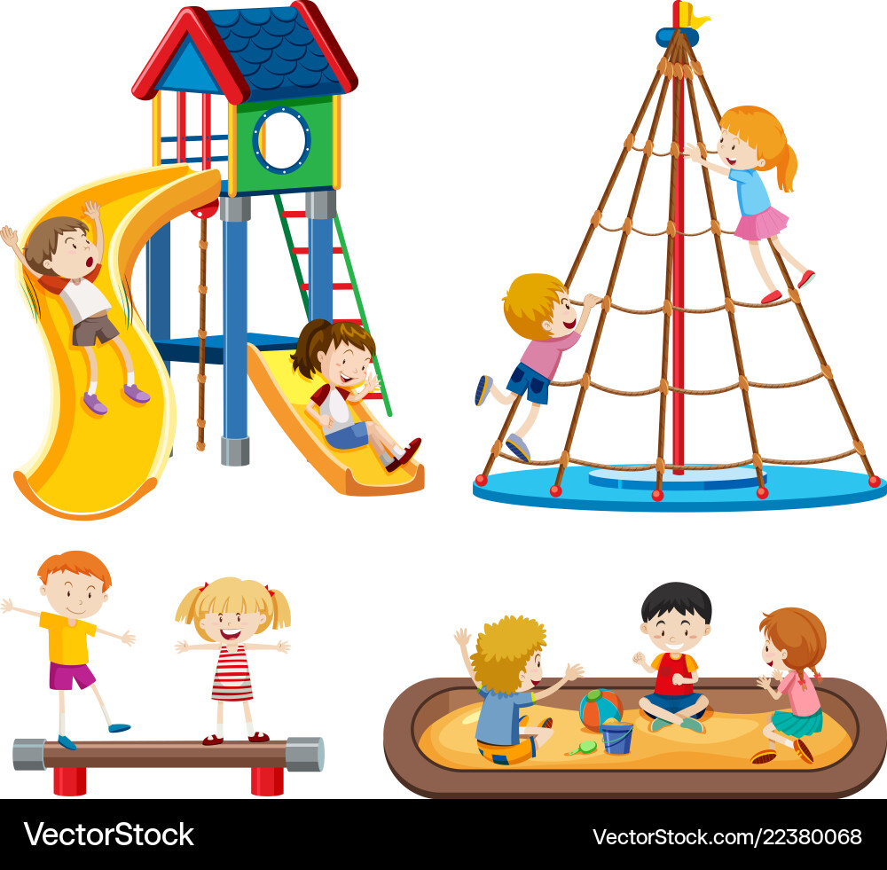 Set of playground scenes Vector Image