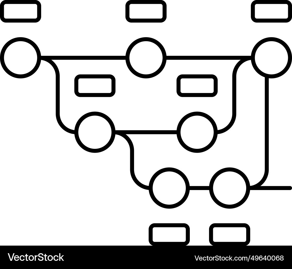 Version control software line icon Version control software line icon vector image