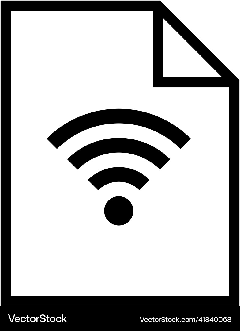 Wifi icon printed on the data file Wifi icon printed on the data file Vector Image