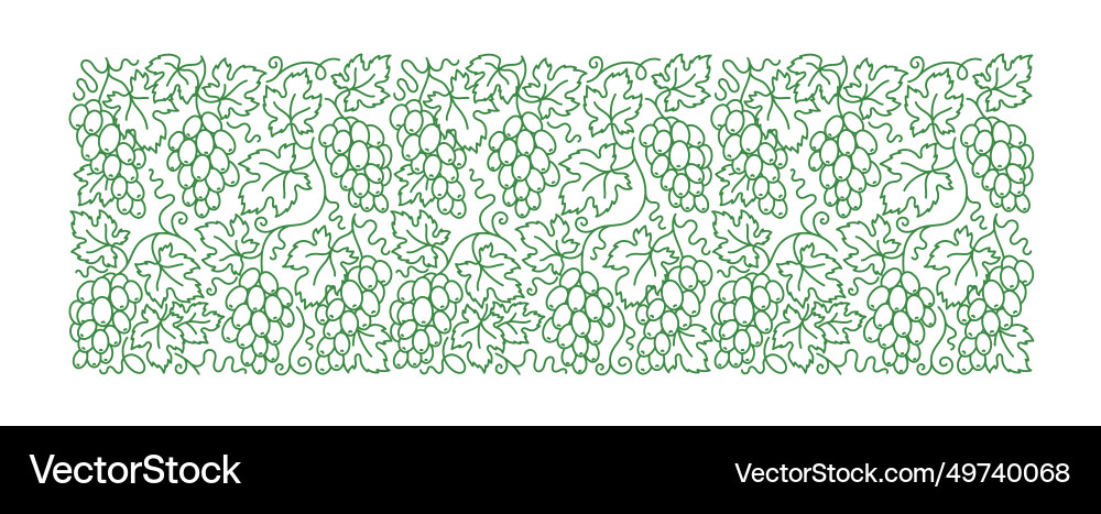 Wine grapes pattern grape branches and leaves vector image