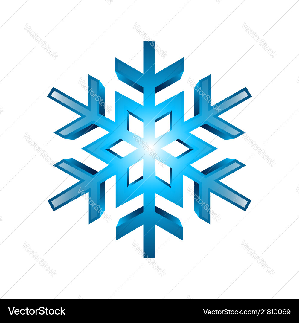 Abstract Snowflake Logo Template Vector Image