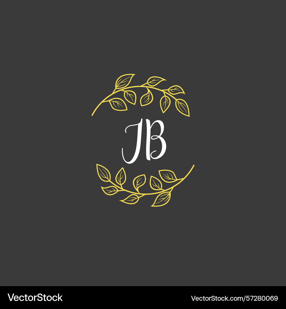Botanical monogram logos with initial jb Vector Image
