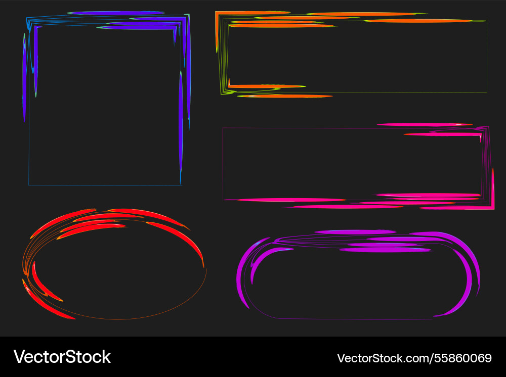 Bright colorful abstract pattern sketchy frames Vector Image