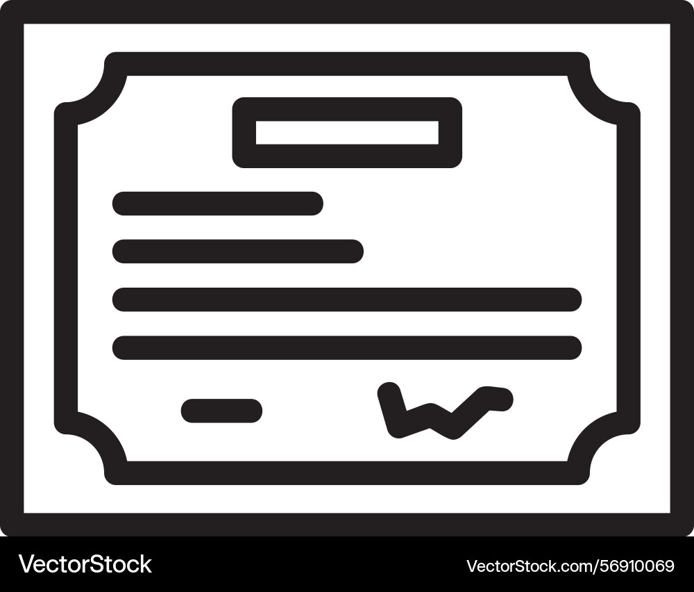 Certificate linear style icon design Vector Image