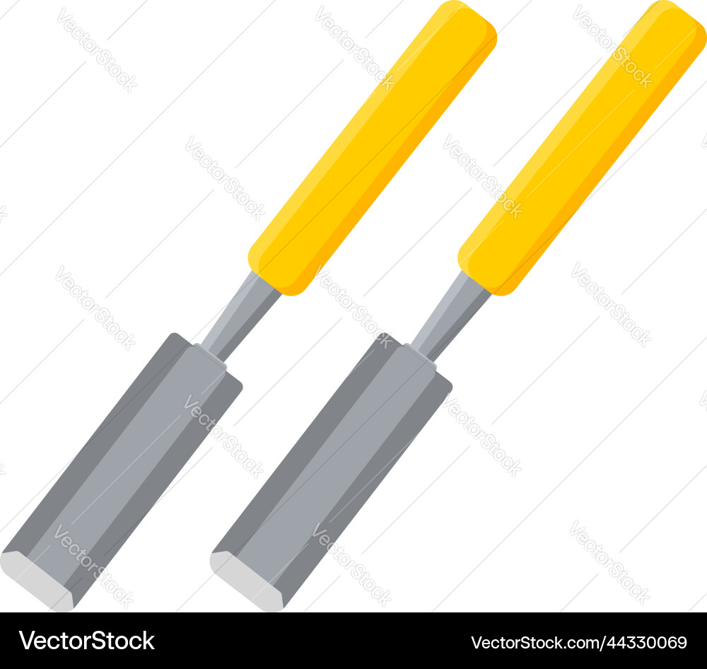 Chisel tools on a white background vector image