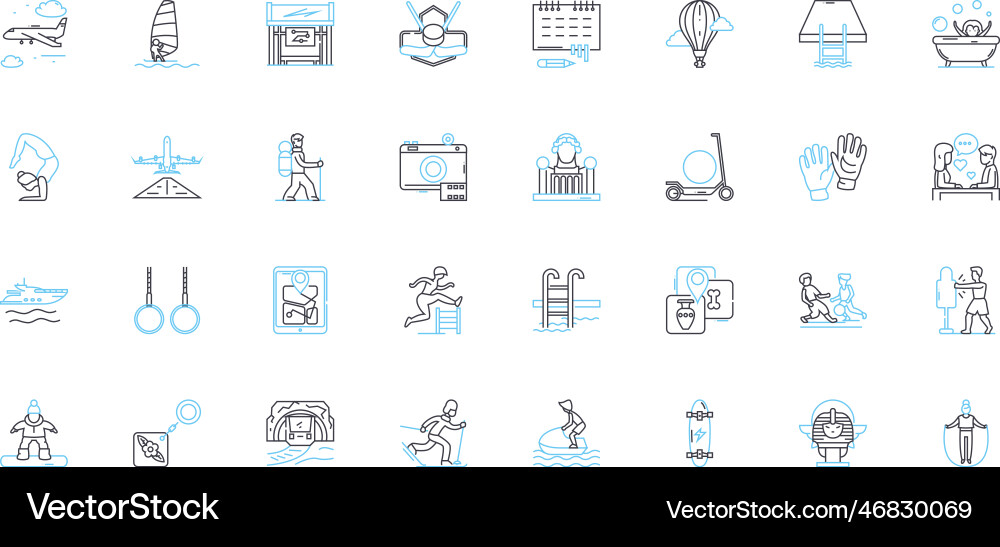 Clean routine linear icons set scrubbing Clean routine linear icons set scrubbing vector image