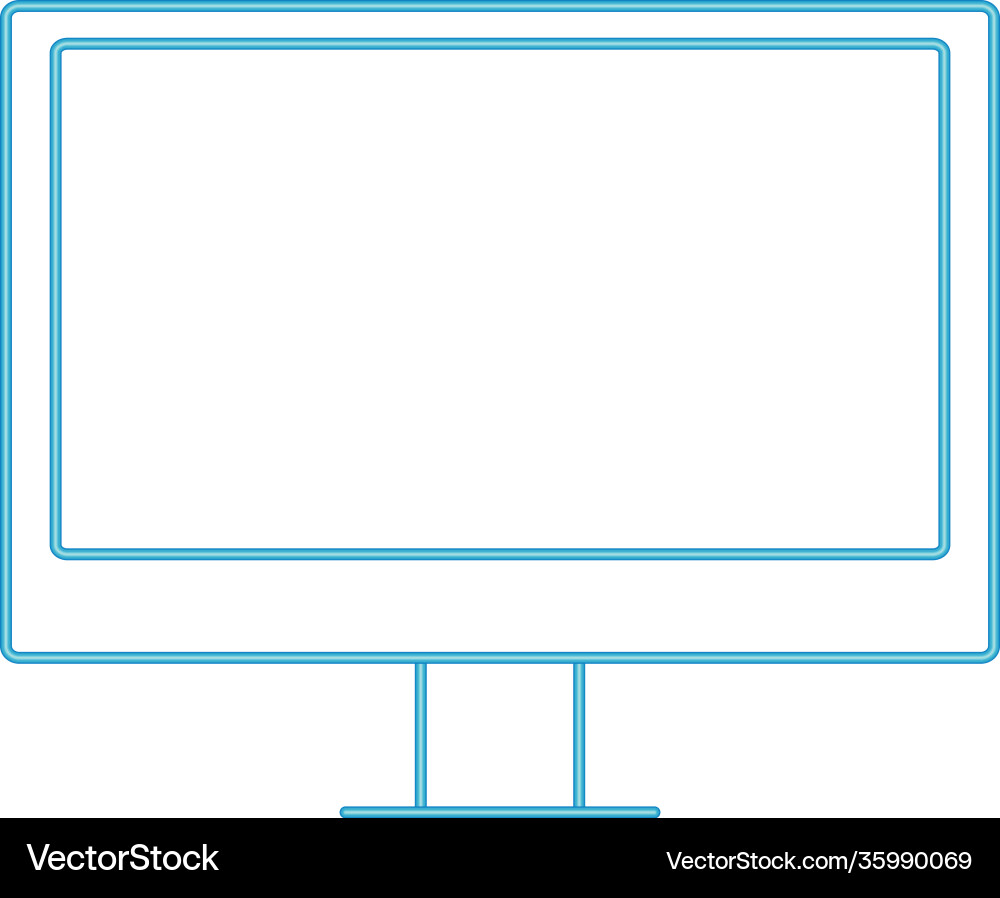 Computer desktop line color style icon vector image