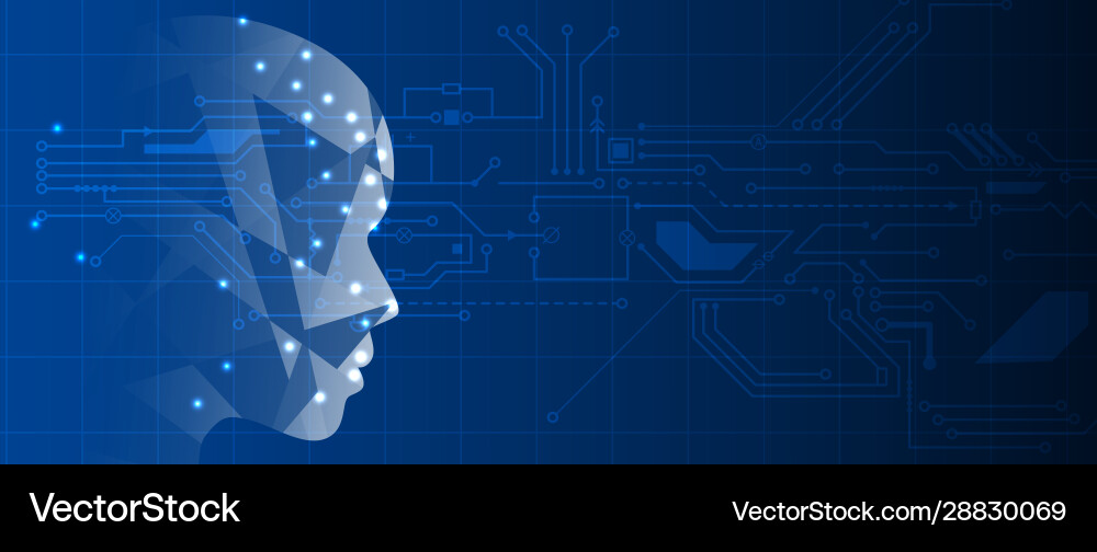 Conceptual technology artificial intelligence Vector Image