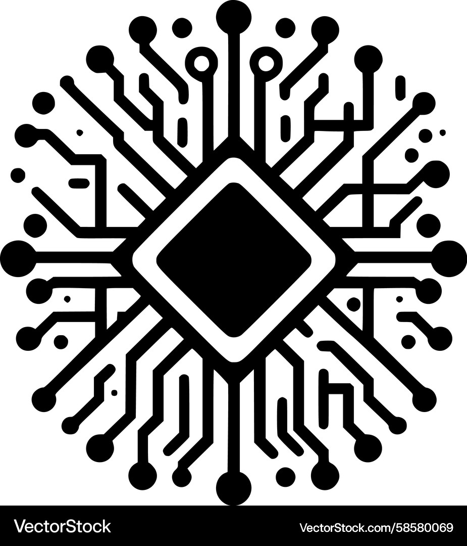 Connected Circuit Network Icon Vector Image