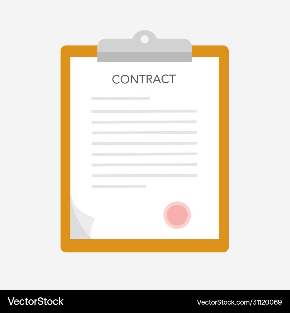 Contract template for web landing page Contract template for web landing page vector image