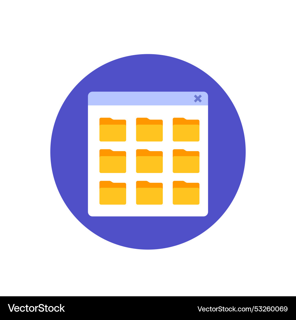 File folders icon in flat design Vector Image