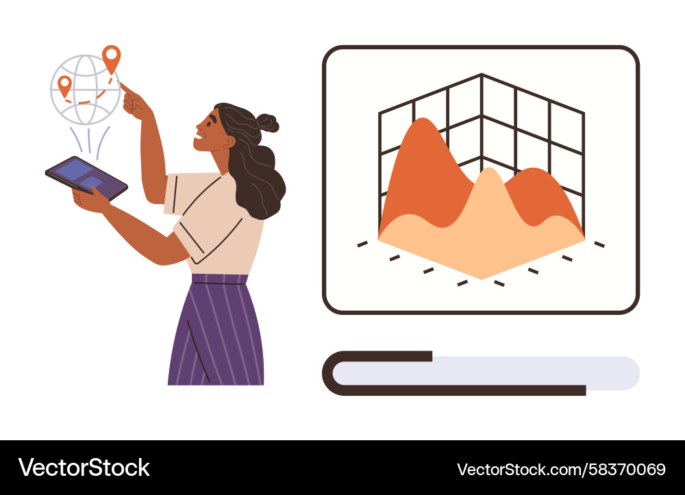 Global Data Analysis on Tablet Vector Image