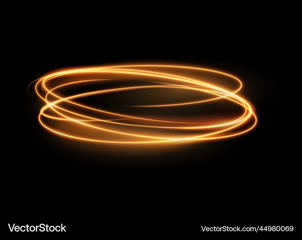 Glowing shiny spiral line effect curly swirls vector image