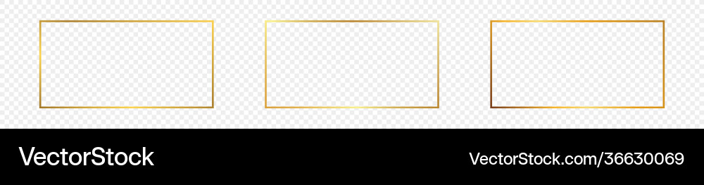 Gold glowing rectangular shape frame Vector Image