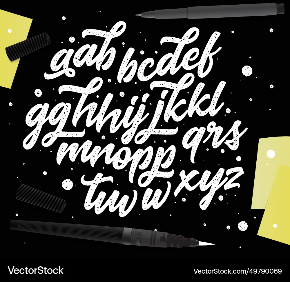 Handwritten script alphabet vector image