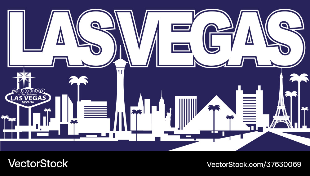 Las Vegas Night Skyline vector image
