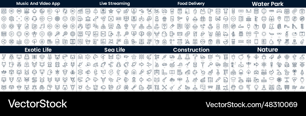 Linear style icons pack in this bundle include Linear style icons pack in this bundle include vector image