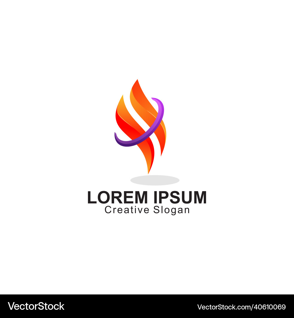 Logo curve gradient colorful Vector Image