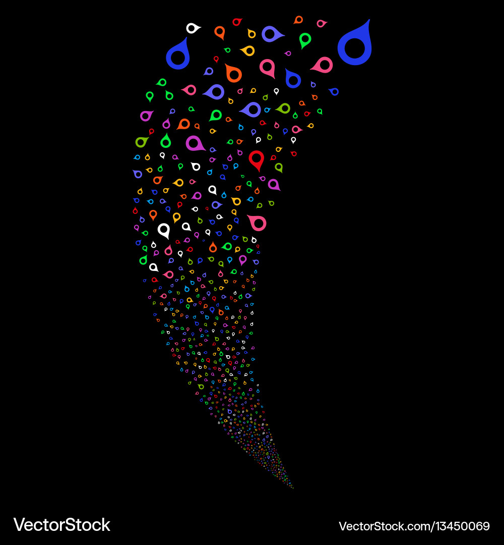 Map marker random stream Map marker random stream vector image