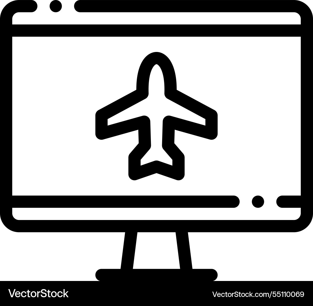 Monitor icon thin linear style design isolated Monitor icon thin linear style design isolated Vector Image
