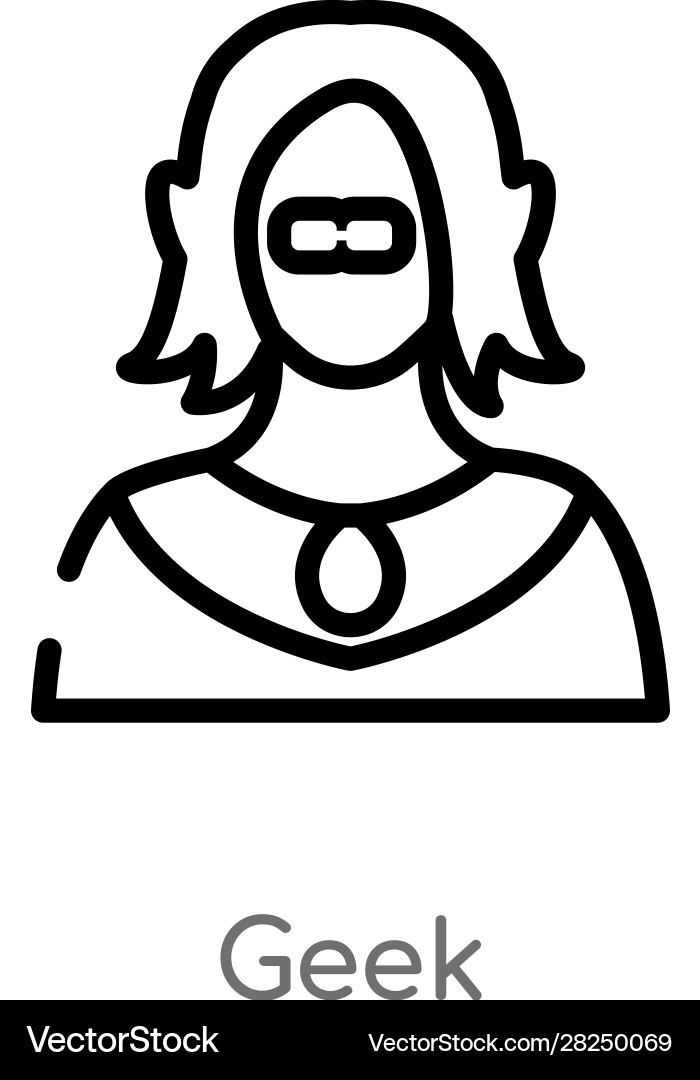 Outline geek icon isolated black simple line Vector Image