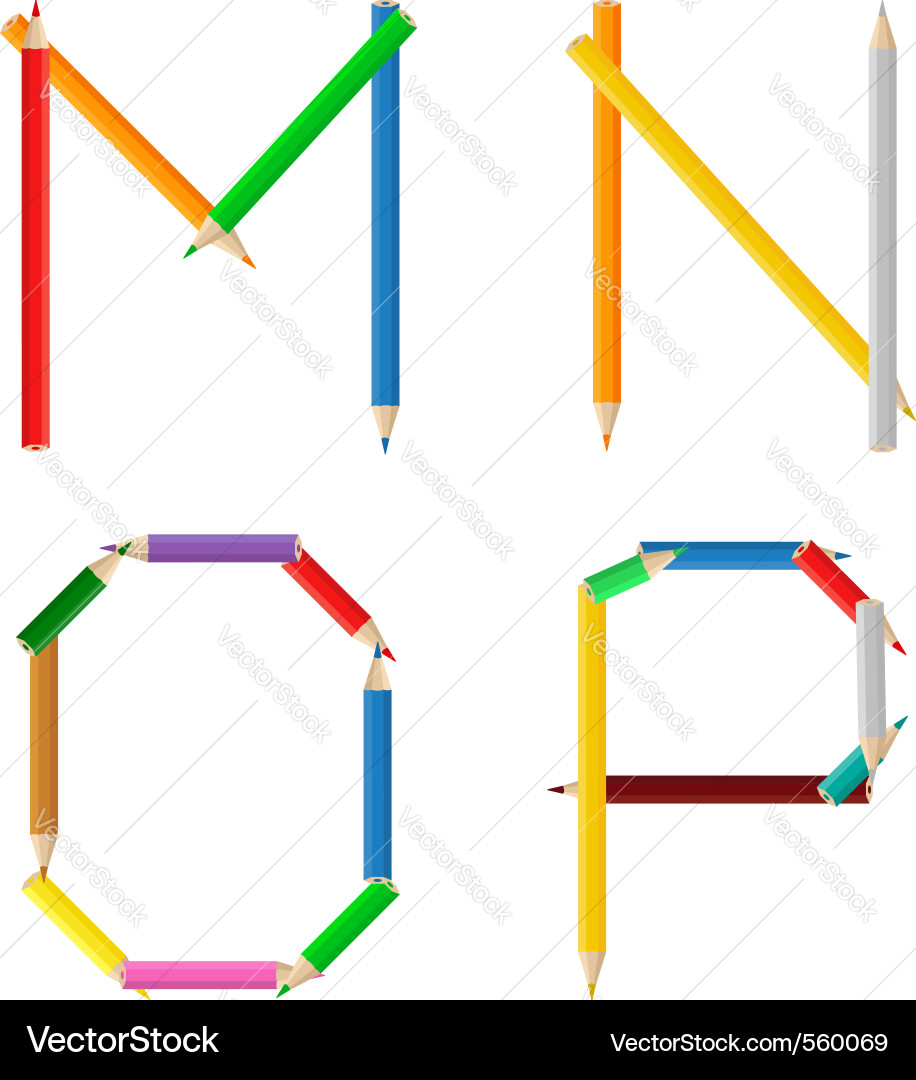 Pencils alphabet Vector Image