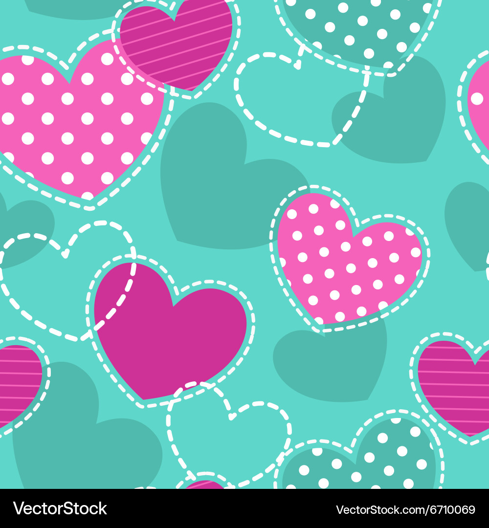 Pink Heart Seamless Pattern Royalty Free Vector Image