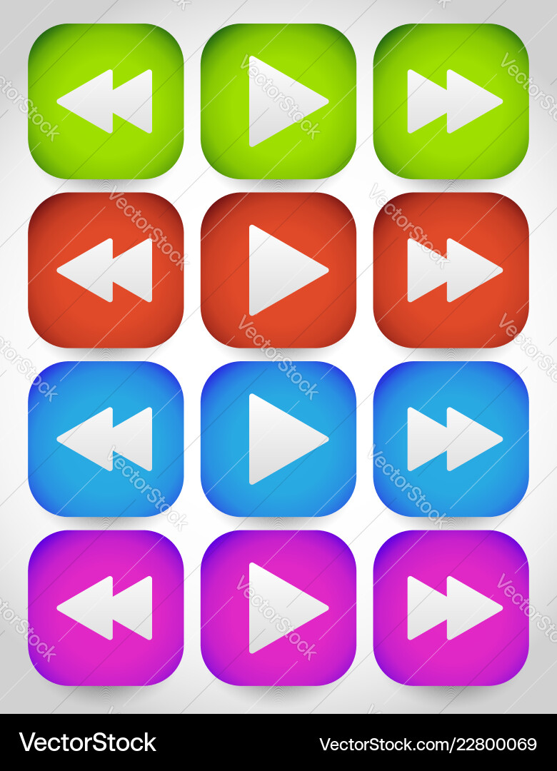 Rewind play fast forward navigation buttons Rewind play fast forward navigation buttons vector image