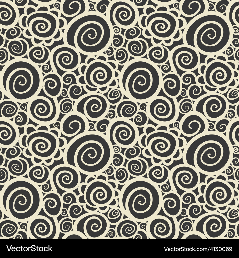 Seamless abstract curly wave pattern vector image