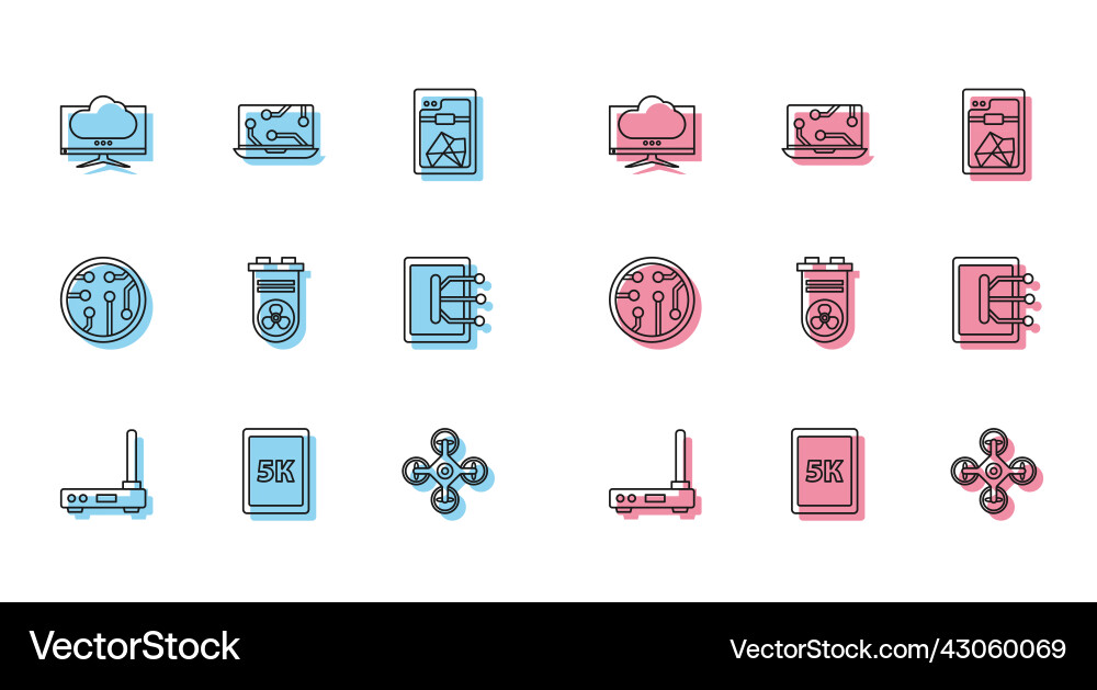 Set line router and wi-fi signal tablet with text Set line router and wi-fi signal tablet with text vector image