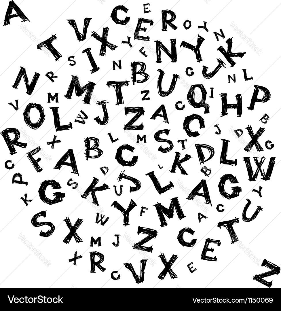 Sketch frame with letters for your design vector image
