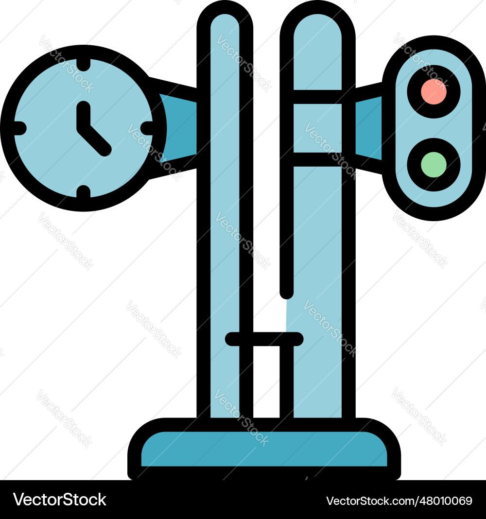 Train station icon flat Train station icon flat vector image